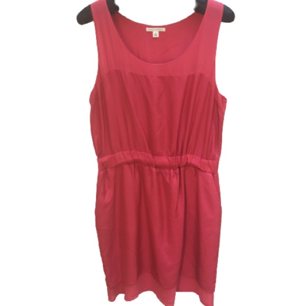 Banana Republic 100% Silk Sporty Tank Dress Sz 16 Coral